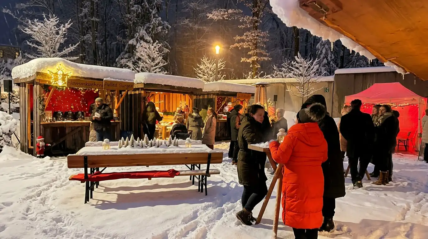 Winterlicher Weihnachtsmarkt als Idee für eine Firmenweihnachtsfeier in München